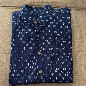 Men's Blue Patterned Shirt